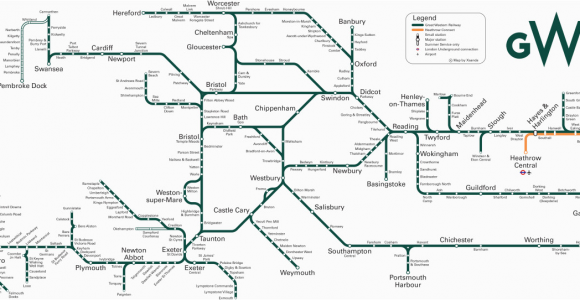 Train Travel In England Map Great Western Train Rail Maps