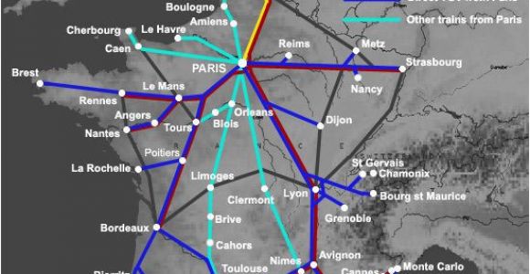 Trains France Map Trains From London to France From A 35 London to Nice Bordeaux