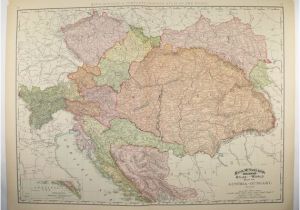 Transylvania Map Of Europe Vintage Large Map Austria Hungary Map 1896 Antique Map