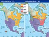 Treaty Map Of Canada Pre War and Post War Borders In northern America In 1775 1783
