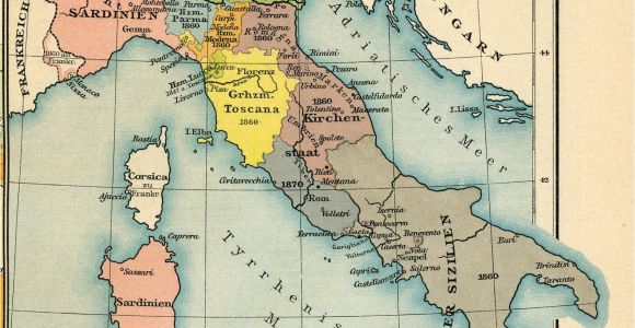 Unification Of Italy Map Italy From 1815 to the Present Day 1905 by Friedrich Wilhelm