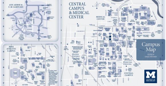 University Of Michigan Ann Arbor Campus Map Campus Maps University Of Michigan Online Visitor S Guide