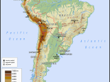 Us and Canada Physical Features Map south America