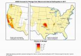 Usgs Earthquake Map Texas Usgs forecast for Damage From Natural and Induced Earthquakes In