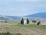 Val D orcia Italy Map Madonna Di Vitaleta Chapel 2km Outside San Quirico Bild Von Val