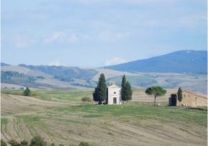 Val D orcia Italy Map Madonna Di Vitaleta Chapel 2km Outside San Quirico Bild Von Val