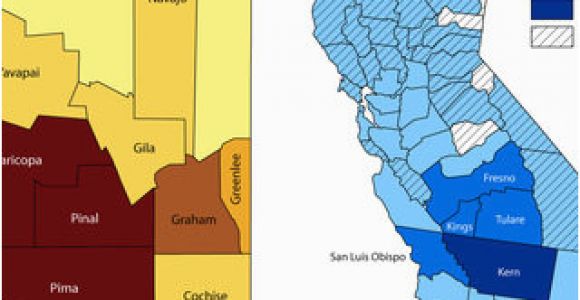 Valley Fever California Map Map Of Case Rates Of Coccidioidomycosis by County In Arizona In 2006