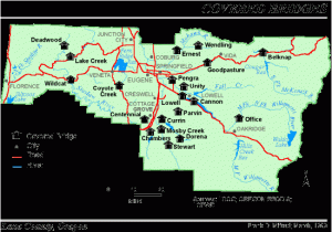 Veneta oregon Map Map Of Lane County Covered Bridges Covered Bridges In oregon