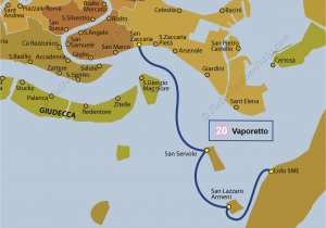 Venice Italy Airport Map Water Bus Venice Vaporetto Line 20 Actv