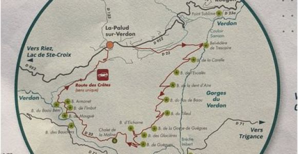 Verdon France Map Map Bild Von Route Des Cretes La Palud La Palud Sur Verdon