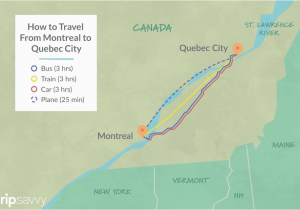 Via Rail Canada Route Map Options for Getting From Montreal to Quebec City