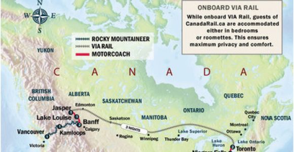 Via Rail Canada Route Map Trans Canada Train Trip On Rocky Mountaineer and Viarail