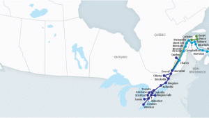 Via Rail Map Canada Map Of Train Of the atlantic Canada Region Travel