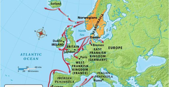 Viking Map Of Europe Viking Invasion Routes Viking Invasion Routes History