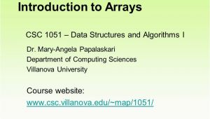 Villanova Italy Map Csc 1051 Data Structures and Algorithms I Dr Mary Angela