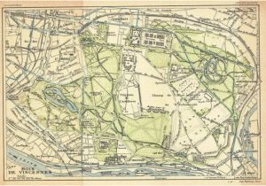 Vincennes France Map Bois De Vincennes Paris Vintage City Plan 1924 City Maps