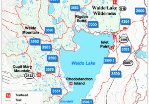 Waldo Lake oregon Map Campgrounds oregon Map