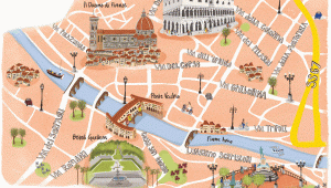 Walking Map Of Florence Italy Florence Map by Naomi Skinner Travel Map Of Florence Italy