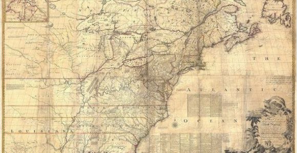 Wall Map Of New England 1757 Colonial Map Map Of British Colonies north America Old Map