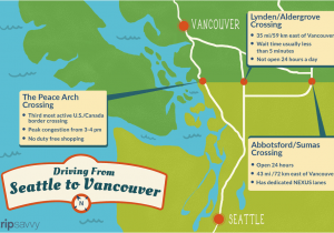 Washington Canada Border Map Seattle to Vancouver Canadian Border Crossing