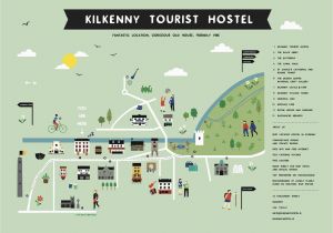 Waterville Ireland Map Kilkenny tourest Hostel Map Ireland Trip 2015 Irland