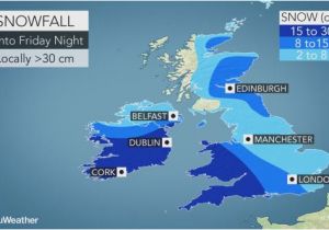 Weather Map for Ireland Storm Emma to Produce Travel Chaos Blizzard Conditions