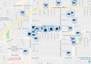 West Hollywood California Map Melrose Ave N Flores St West Hollywood Ca Walk Score