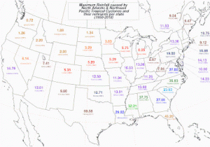 Westchester Ohio Map List Of Wettest Tropical Cyclones In the United States Wikipedia