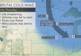 Western Canada Weather Map as Polar Vortex Tightens Its Grip On Midwestern Us