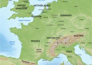 Western Europe Physical Features Map Europe Blank Physical Map Lgq Me