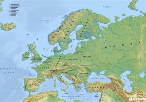 Western Europe Physical Features Map Europe Blank Physical Map Lgq Me