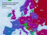What Countries are In Europe Map International tourist Arrivals Per Capita In Europe Maps