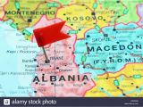 Where is Albania Located On A Map Of Europe Tirane Pinned On A Map Of Europe Stock Photo 85124482 Alamy