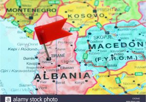 Where is Albania Located On A Map Of Europe Tirane Pinned On A Map Of Europe Stock Photo 85124482 Alamy