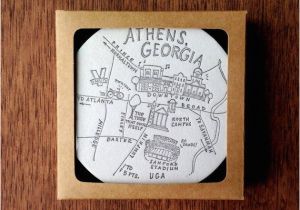 Where is athens Georgia On Map Letterpress athens Georgia Map Coasters Just Things