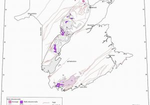 Where is Fredericton In Canada On the Map Lithological Map Of New Brunswick Canada Modified after Fyffe and