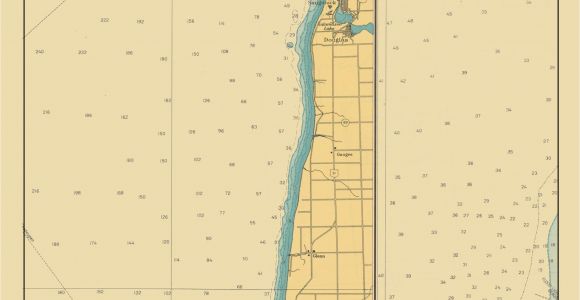 Where is Lake Michigan On A Map Lake Michigan Map Lake Macatawa to south Haven 1947 Love