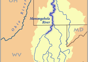 Where is Ohio River Located On A Map Monongahela River Wikipedia