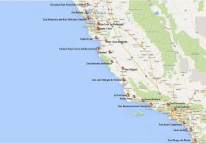 Where is Santa Barbara California On the Map California Missions Map where to Find them