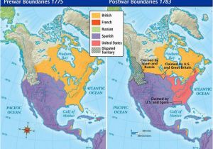 Where is Spain On A World Map Pre War and Post War Borders In northern America In 1775 1783