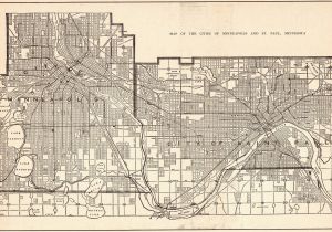 Where is St Paul Minnesota On A Map 1926 Antique Minneapolis Map Of St Paul Print Map Black and White