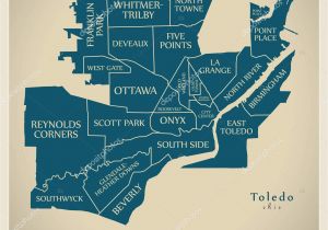 Where is toledo Ohio On A Map Modern City Map toledo Ohio City Of the Usa with Neighborhoods