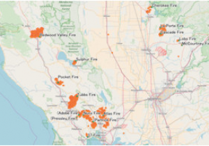 Wildfire In California Map October 2017 northern California Wildfires Wikipedia