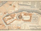Windsor England Map 1930 Antique Map Of Windsor Castle England United Kingdom