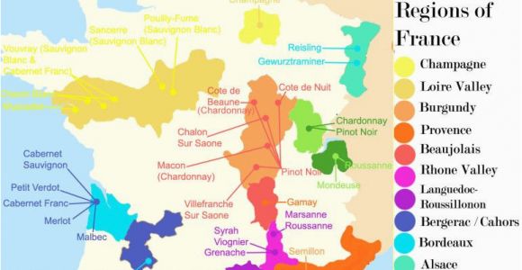 Wine Region Map France French Wine Growing Regions and An Outline Of the Wines Produced In