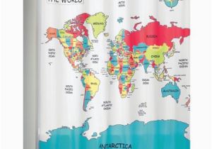 World Map Shower Curtain Canada Interdesign World Map Fabric Polyester Shower Curtain 72 X 72 Bright Multi Color