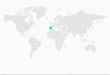 World Map Showing Spain Spain Marked by Blue In Grey World Political Map Vector
