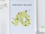 World Map with Ireland Map Of northern Ireland Print