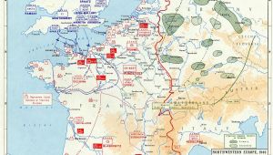 Wwii France Map Overlord Plan Combined Bomber Offensive and German Dispositions 6