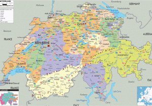 Zurich On Map Of Europe Switzerland Political Map Switzerland Map Of Switzerland